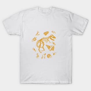 Excavated Dinosaur Fossils - Mustard T-Shirt